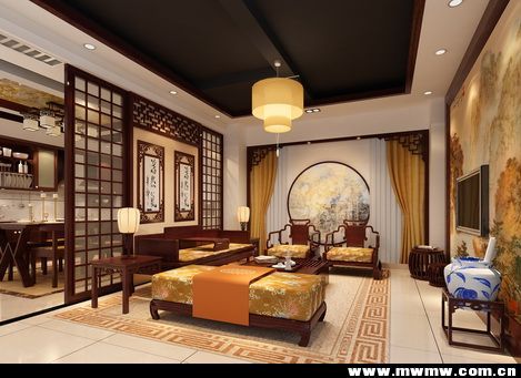 纯中式客厅（挂画背景）